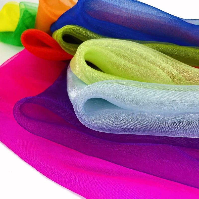Lolakee Dance Scarves 12 Pcs Juggling Scarves for Kids Play Silk Scarve for Babies Toddlers Children Movement Learning Education Musical Accessories Colorful Scarfs Magic Tricks Performance (Army Green) - Image 5